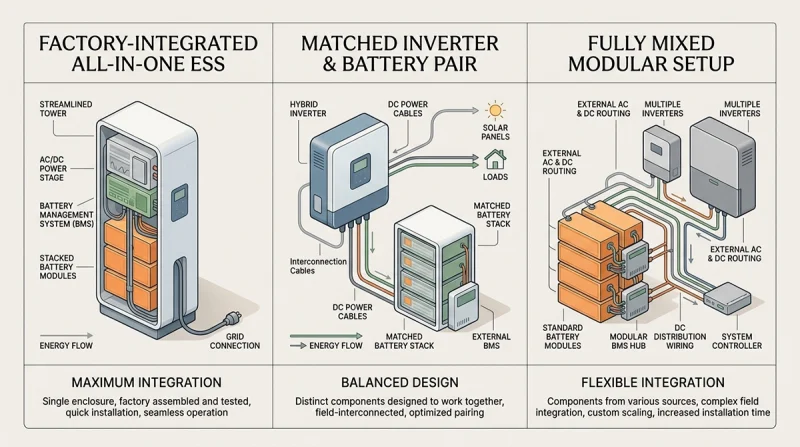 All-in-one ESS compared with separate inverter and battery setups