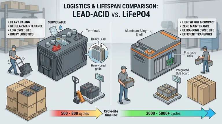 Lead-acid battery compared with LiFePO4 battery