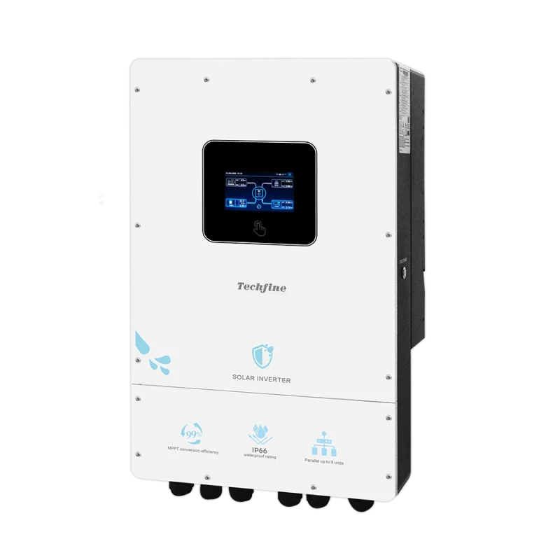 XA-series 6.6kW–10.6kW hybrid solar inverter IP66 Rating 2 MPPTs Dual AC Output | Techfine